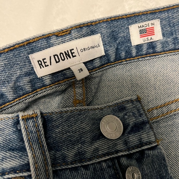 Re/Done Women’s Original Straight High-Rise Leg Cropped Blue Jeans Size 28 - Picture 6 of 8